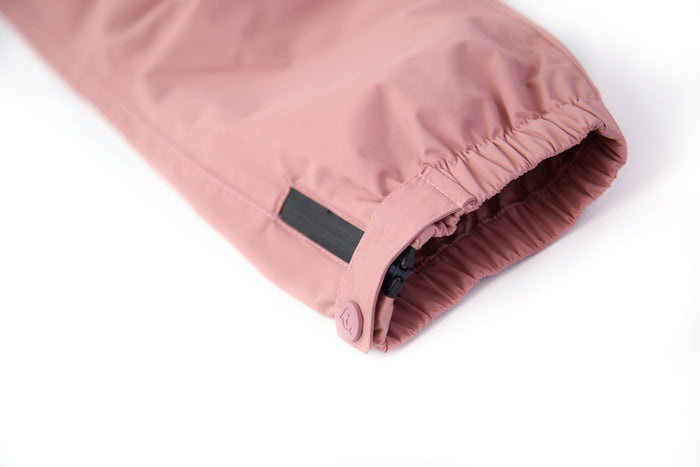 Ankle cuff detail – ash-rose waterproof rain pants