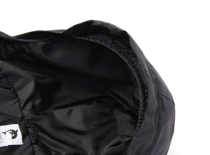 Kids black insulated waterproof rain jacket – front view