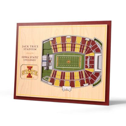 Iowa State Cyclones 5-Layer StadiumView 3D Wall Art - Jack Trice Stadium