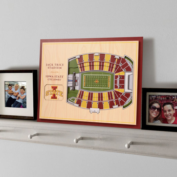 Iowa State Cyclones 5-Layer StadiumView 3D Wall Art - Jack Trice Stadium