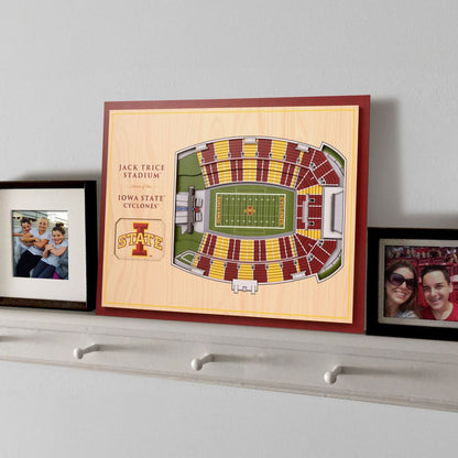 Iowa State Cyclones 5-Layer StadiumView 3D Wall Art - Jack Trice Stadium