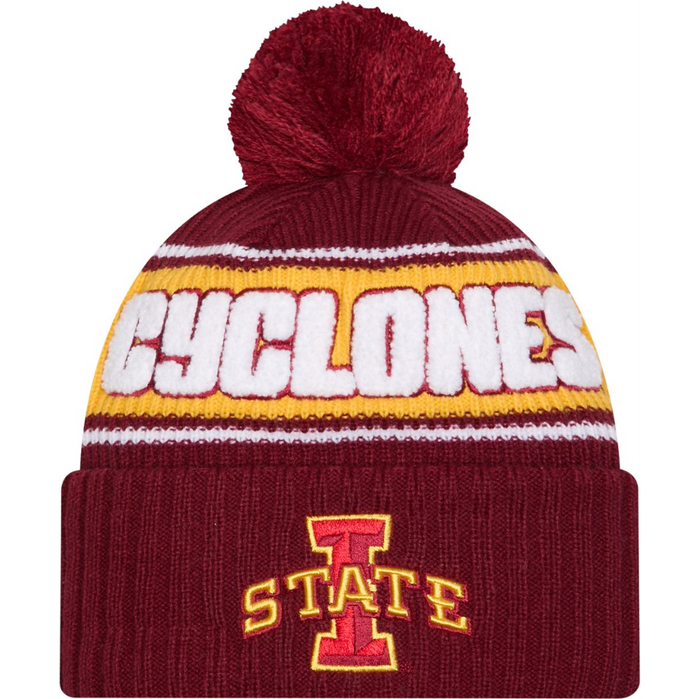 Iowa State Cyclones Adult Knit Pom Red/Gold Beanie