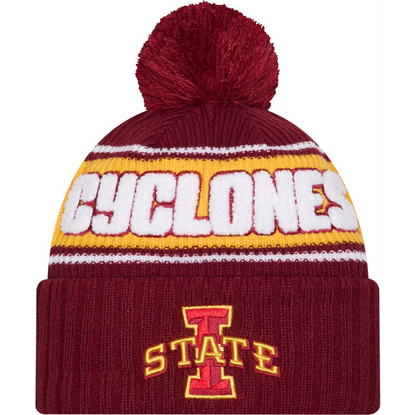 Iowa State Cyclones Adult Knit Pom Red/Gold Beanie