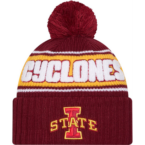Iowa State Cyclones Adult Knit Pom Red/Gold Beanie