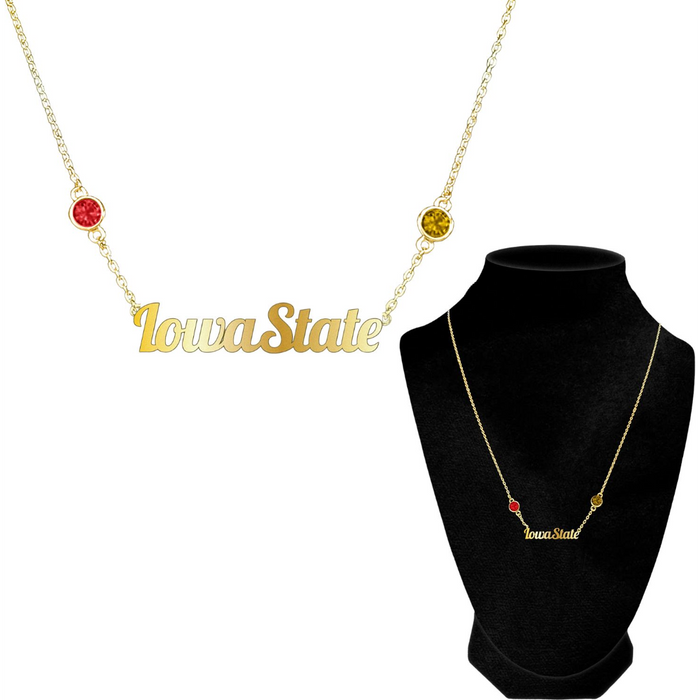 Iowa State Cyclones Gold Chain Script Necklace