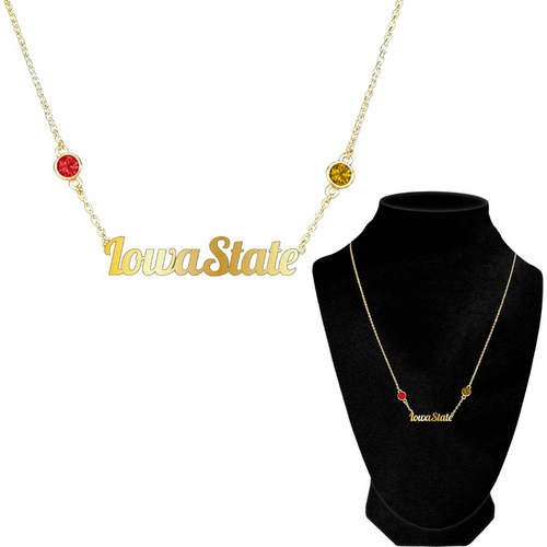 Iowa State Cyclones Gold Chain Script Necklace