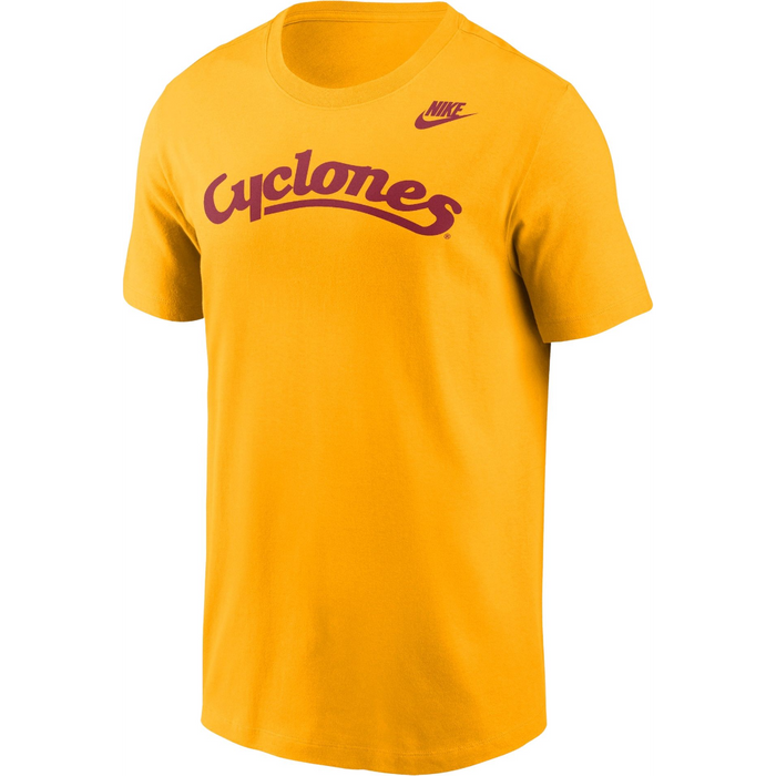 Iowa State Cyclones Nike Gold Vintage Script Dri-Fit T-Shirt