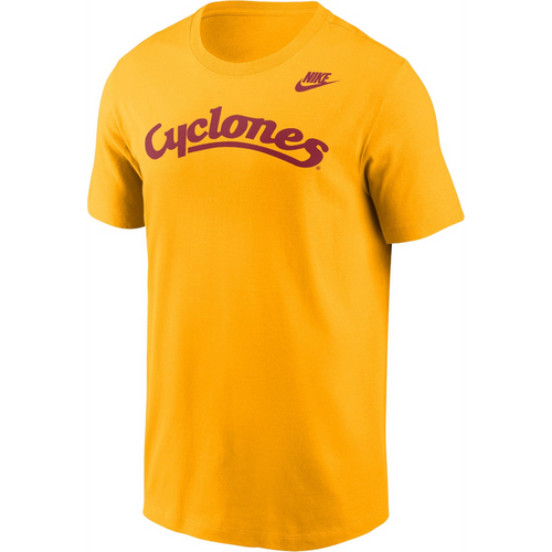 Iowa State Cyclones Nike Gold Vintage Script Dri-Fit T-Shirt