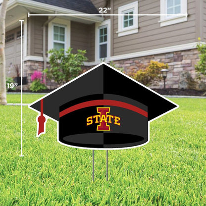 Iowa State Cyclones Graduation Cap Lawn Sign
