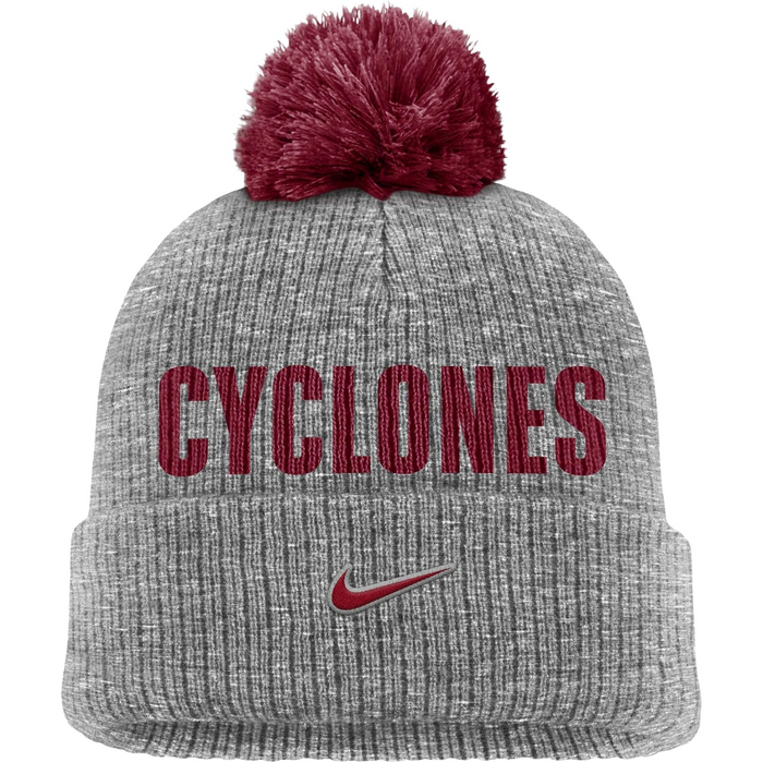 Iowa State Nike Cyclones Grey Nike Pom Beanie