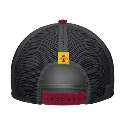 Iowa State Cyclones Hat Nike Rise Pinch Panel Meshback Red/Black Rope