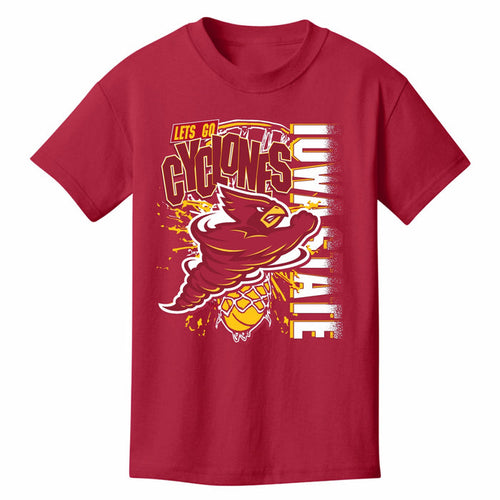 Iowa State Cyclones Kids Red Basketball Hoop T-Shirt