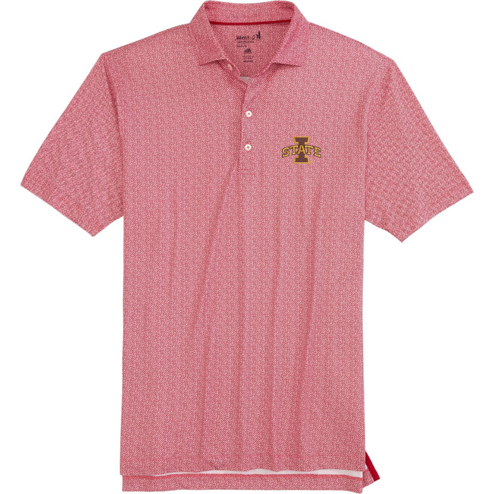 Iowa State Cyclones Men's Red Geometric Johnnie-O Polo