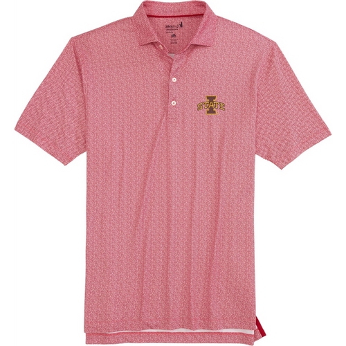 Iowa State Cyclones Men's Red Geometric Johnnie-O Polo