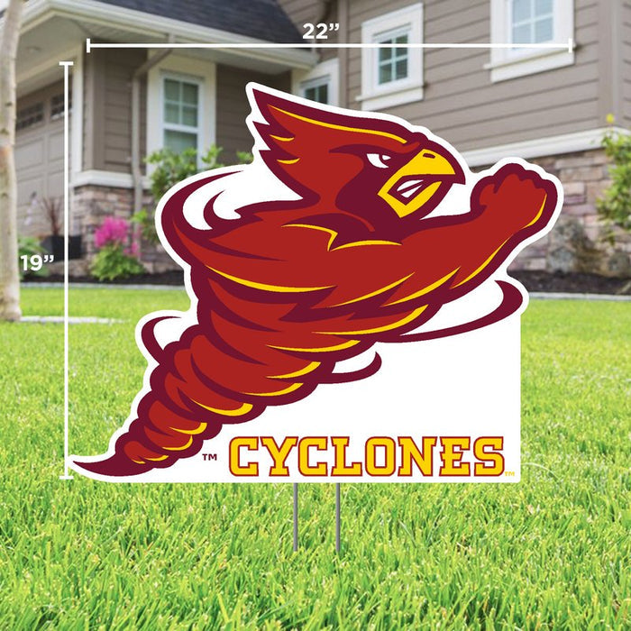 Iowa State 'Cyclones' Punching Cy Lawn Sign