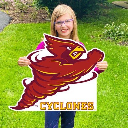 Iowa State 'Cyclones' Punching Cy Lawn Sign