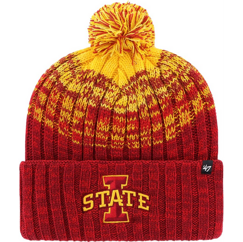Iowa State Cyclones Red/Gold Cascade Pom Beanie