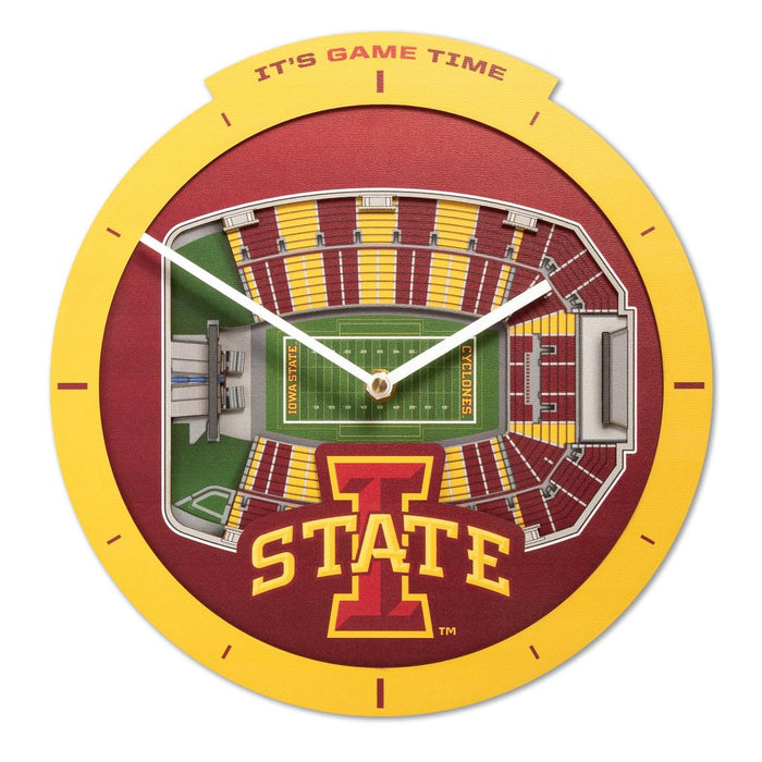 Iowa State Cyclones Stadium View 3D Wall Clock