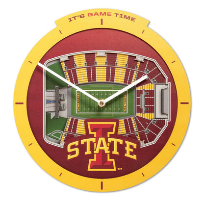 Iowa State Cyclones Stadium View 3D Wall Clock