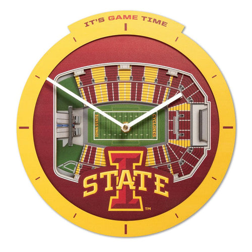 Iowa State Cyclones Stadium View 3D Wall Clock