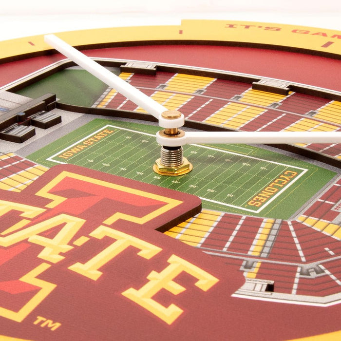 Iowa State Cyclones Stadium View 3D Wall Clock