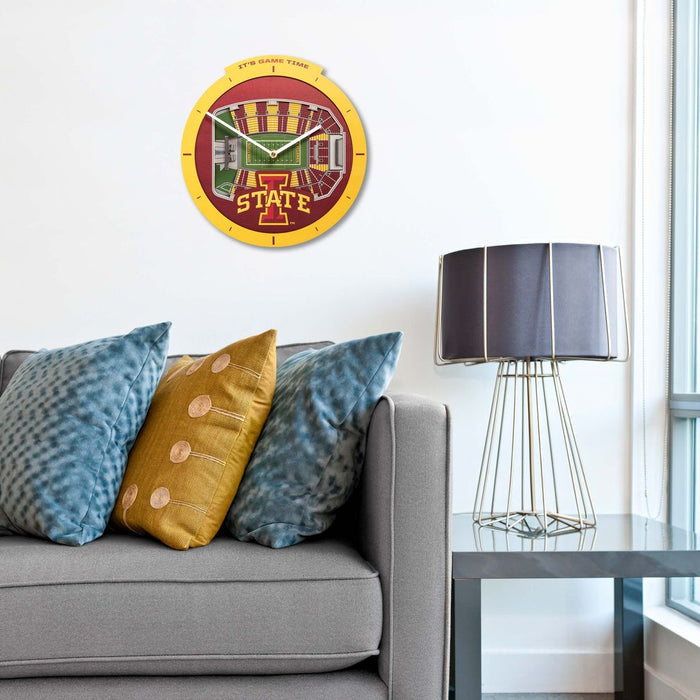 Iowa State Cyclones Stadium View 3D Wall Clock