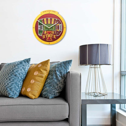 Iowa State Cyclones Stadium View 3D Wall Clock