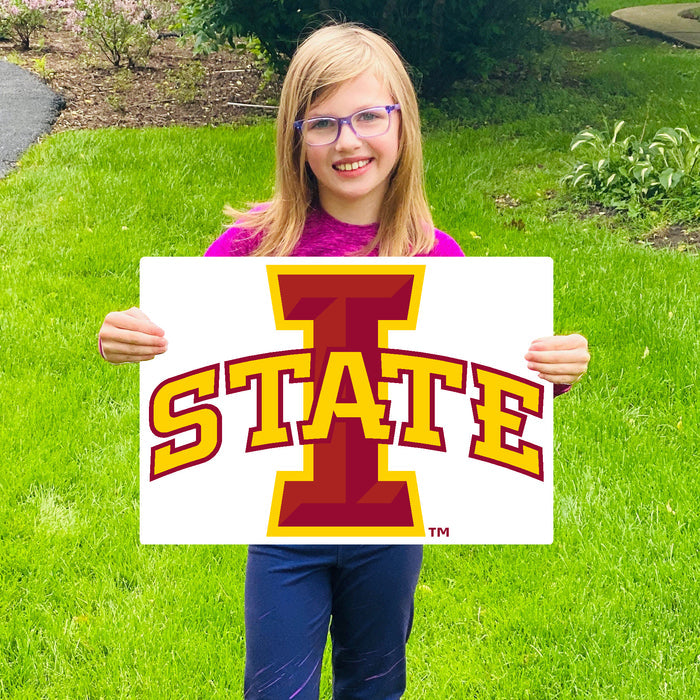 Iowa State Cyclones State Arch Logo Lawn Sign