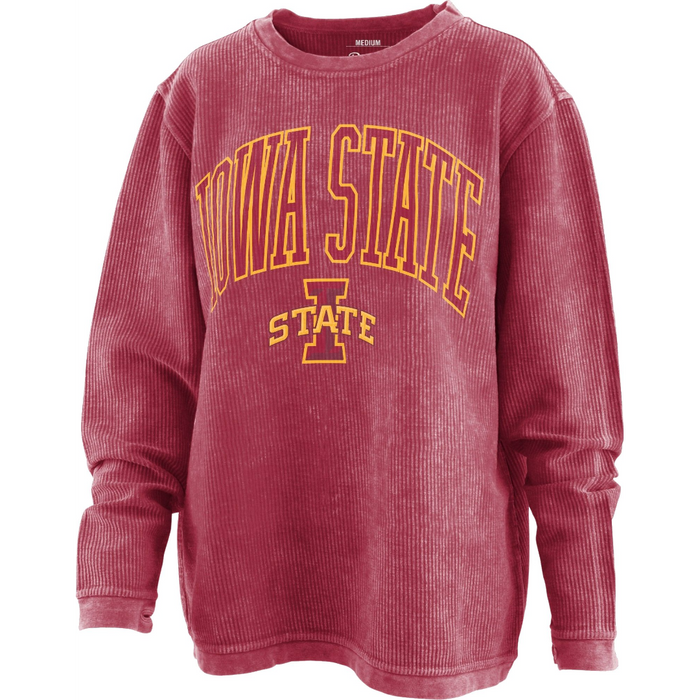Iowa State Cyclones Women's Red Textured Crewneck