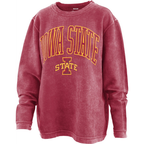 Iowa State Cyclones Women's Red Textured Crewneck