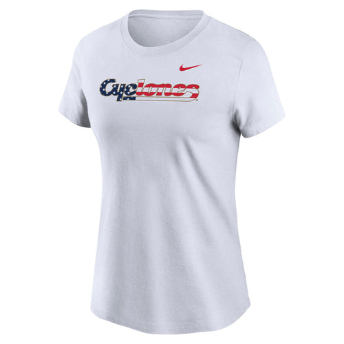 Iowa State Cyclones Nike Women's White Patriotic Core Cotton Tee