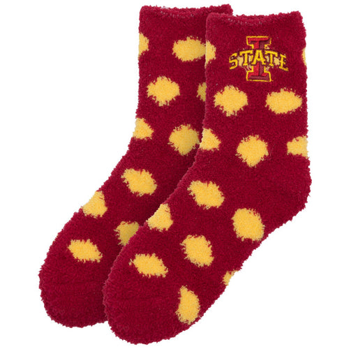 Iowa State Fuzzy Dot Socks