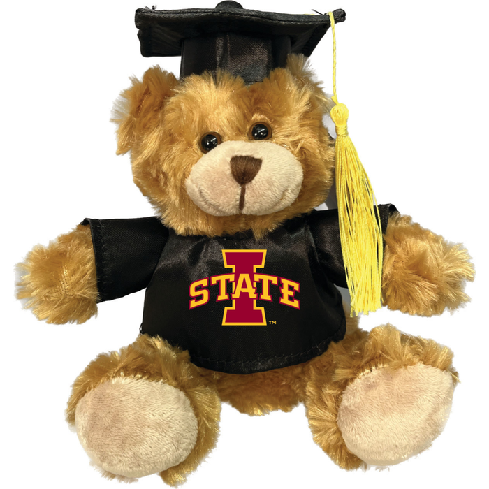 Iowa State Graduation Plush Brown Bear Cap/Gown