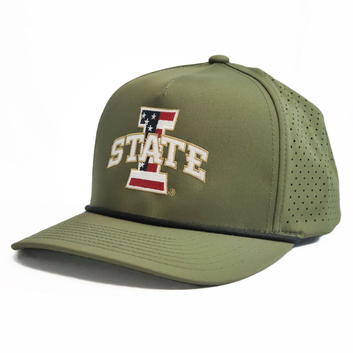 Iowa State Hat Military Green Patriotic ISU Logo
