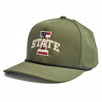 Iowa State Hat Military Green Patriotic ISU Logo