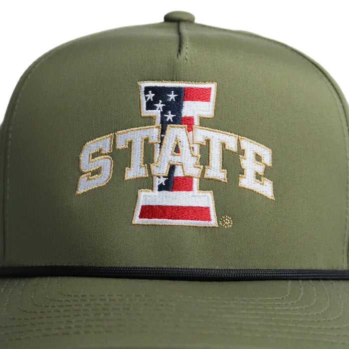 Iowa State Hat Military Green Patriotic ISU Logo