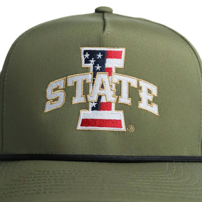 Iowa State Hat Military Green Patriotic ISU Logo