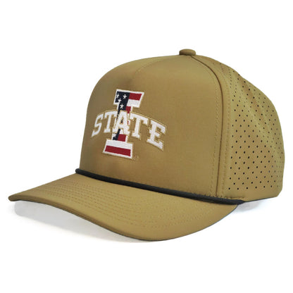 Iowa State Hat Tan Patriotic ISU Logo