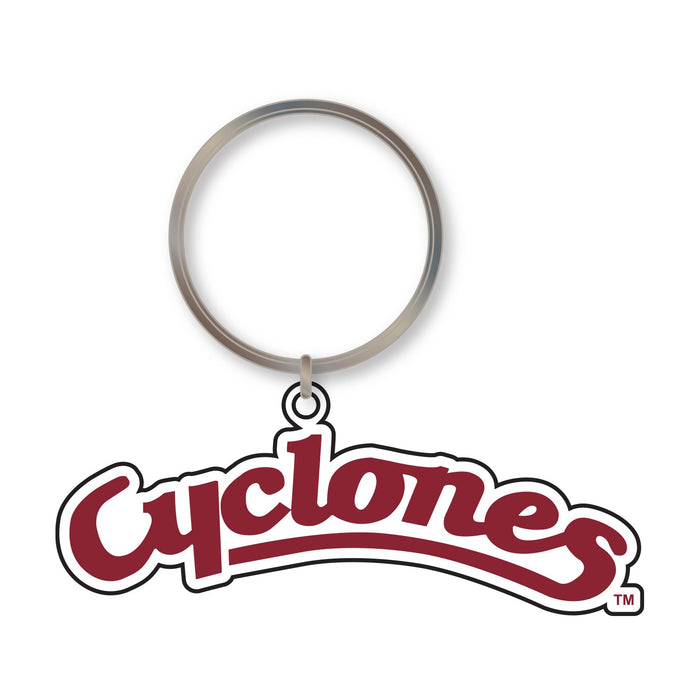 Iowa State Keychain 3D Soft Silicone Script