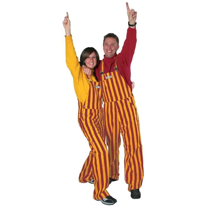 Iowa State Overalls Red/Gold Striped Game Bibs
