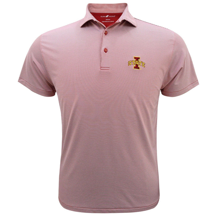 Iowa State Polo Men's Red Stripe Horn Legend