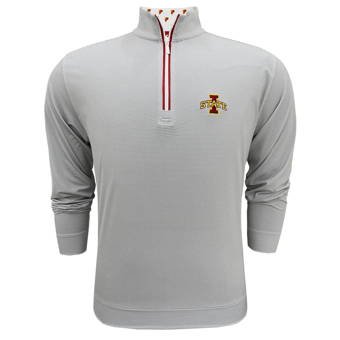 Iowa State Quarter-Zip Men's Grey Pattern Horn Legend