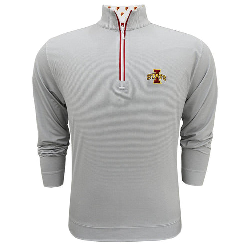 Iowa State Quarter-Zip Men's Grey Pattern Horn Legend