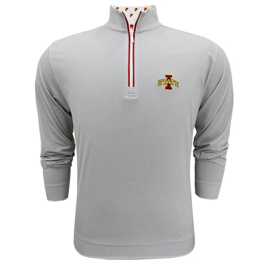 Iowa State Quarter-Zip Men's Grey Pattern Horn Legend