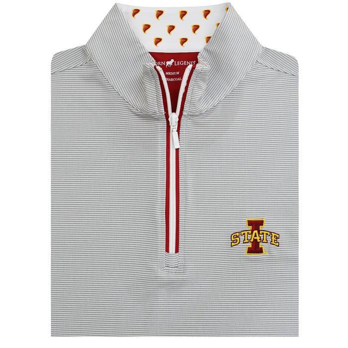 Iowa State Quarter-Zip Men's Grey Pattern Horn Legend
