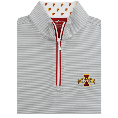 Iowa State Quarter-Zip Men's Grey Pattern Horn Legend
