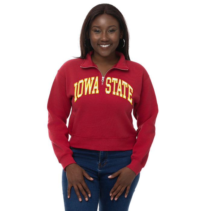 Iowa State Quarter-Zip Women's Red Arch Fleece