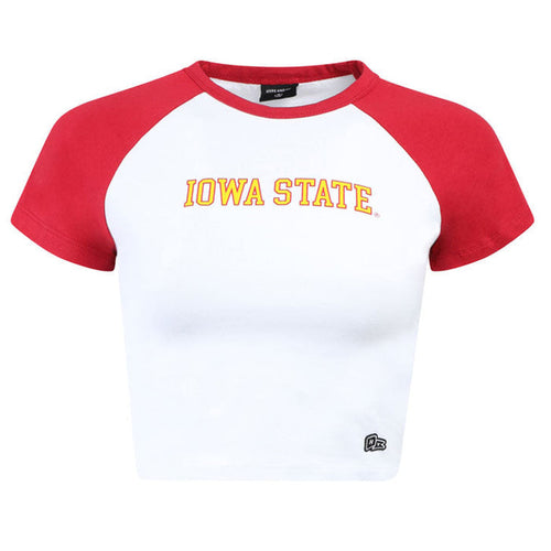 Iowa State Shirt Women's Red/White Cropped
