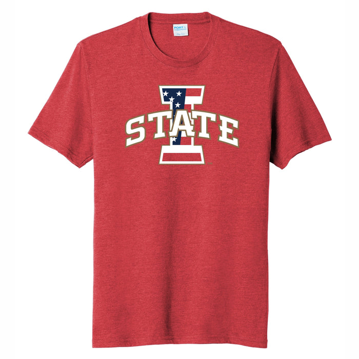 Iowa State T-Shirt Red Patriotic ISU Logo