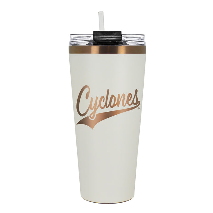 Iowa State Tumbler Cream & Copper Etched